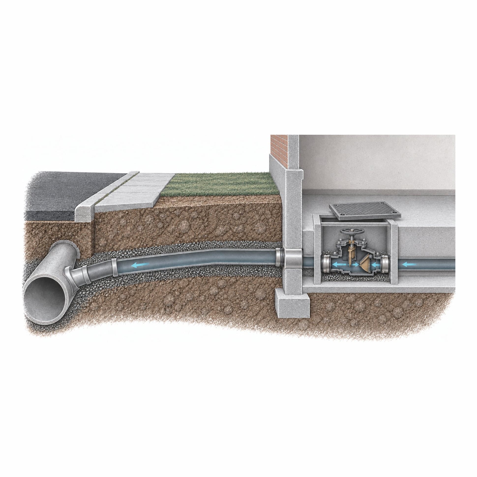 Backflow Preventer + Gate Valve illustration