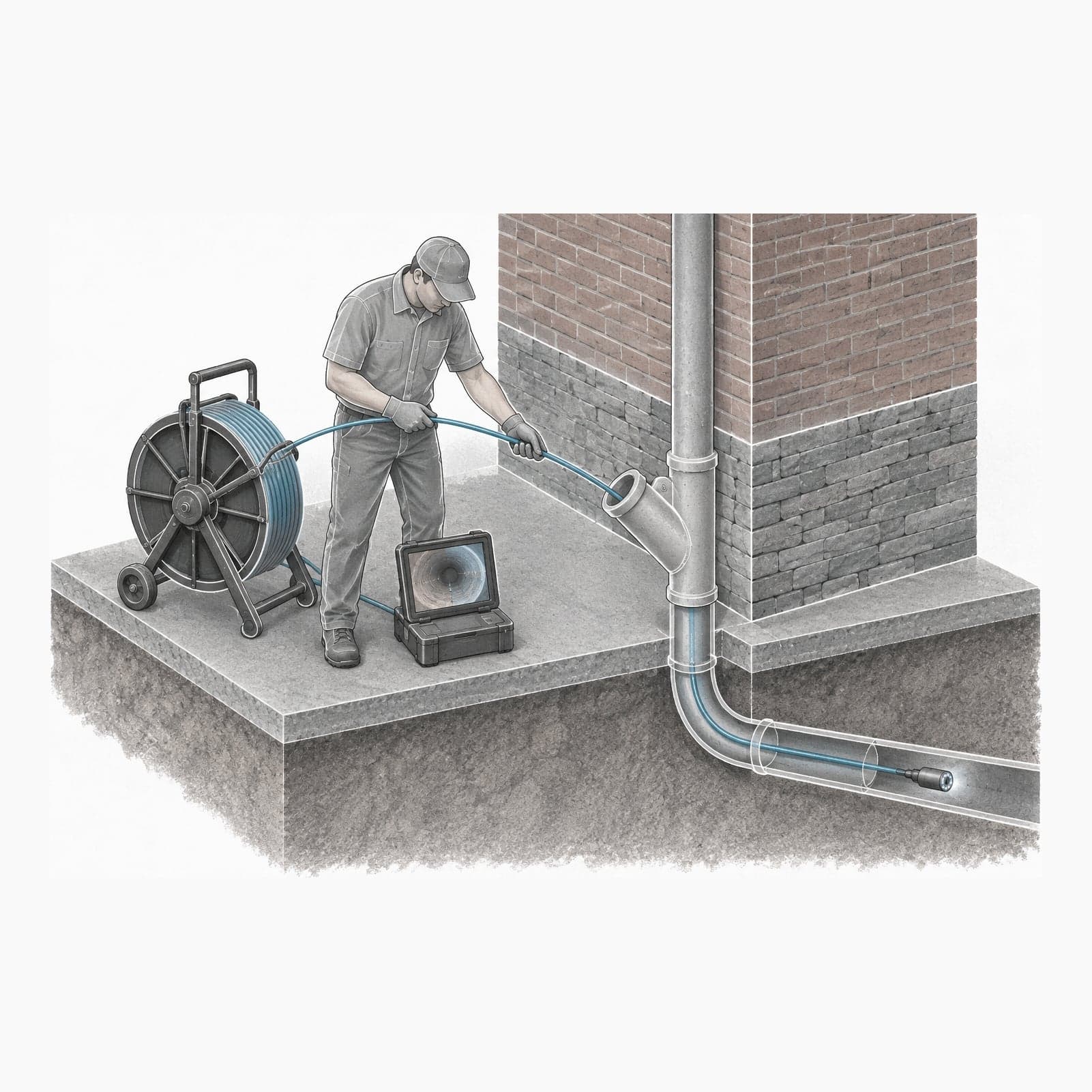 Sewer Line Video Inspection illustration